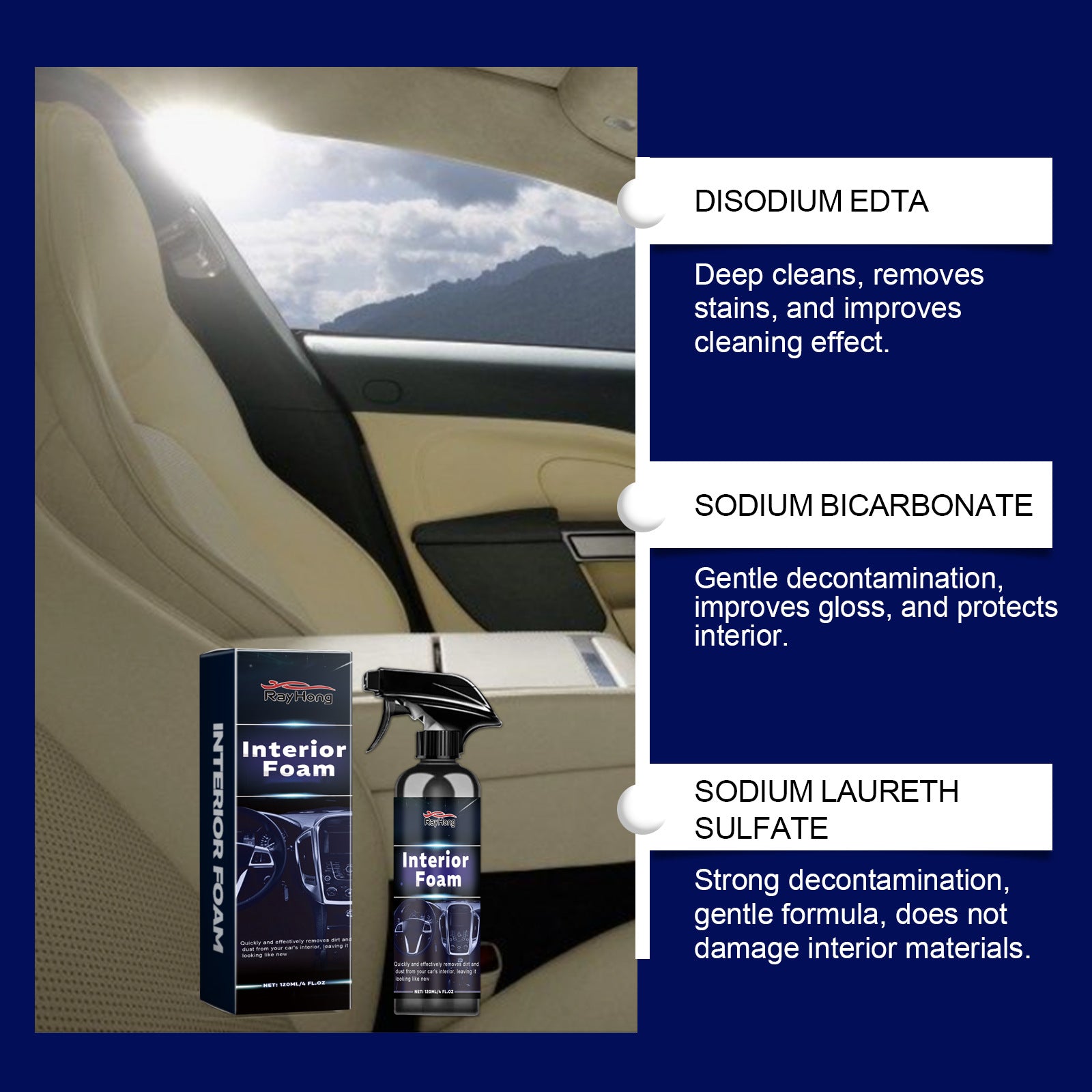 Multifunctional Car Interior Foamed Cleaner