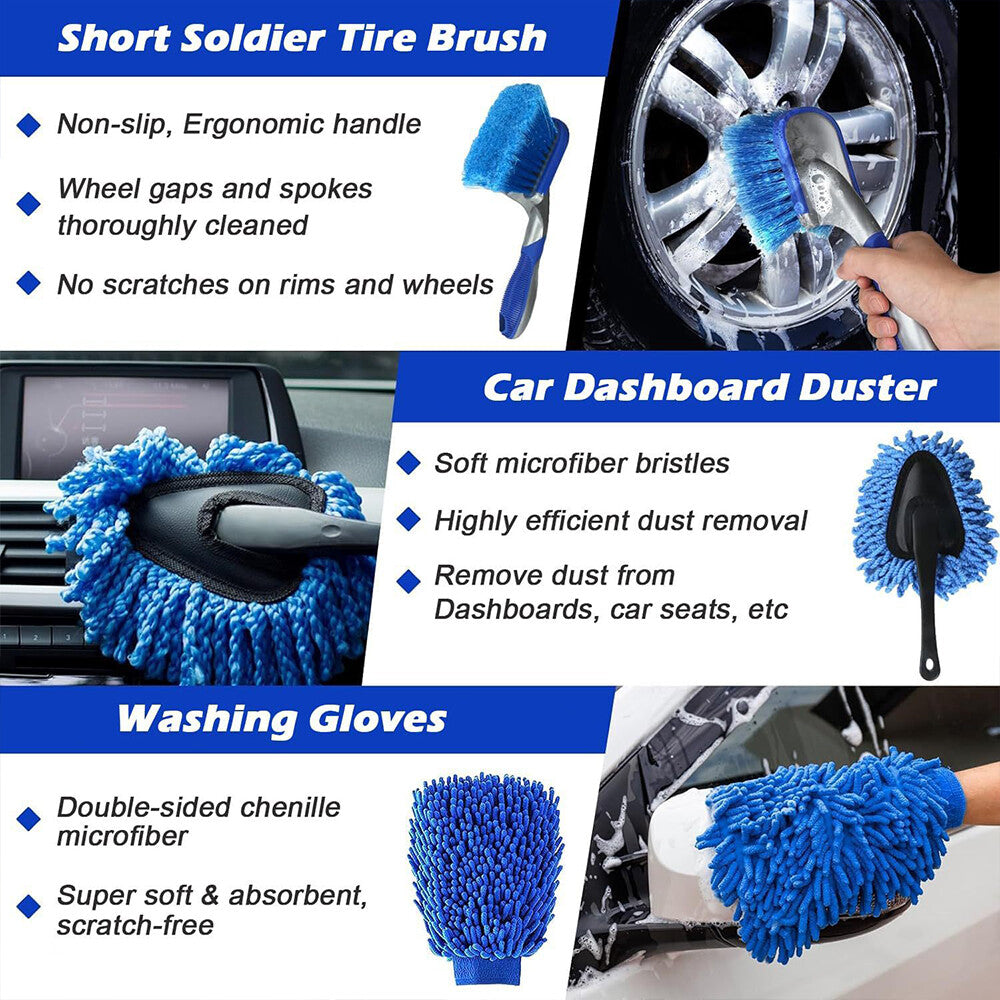 40PCS Car Detailing Brush Set Soft Brush Interior Wheel Valet Pro Cleaning Kit